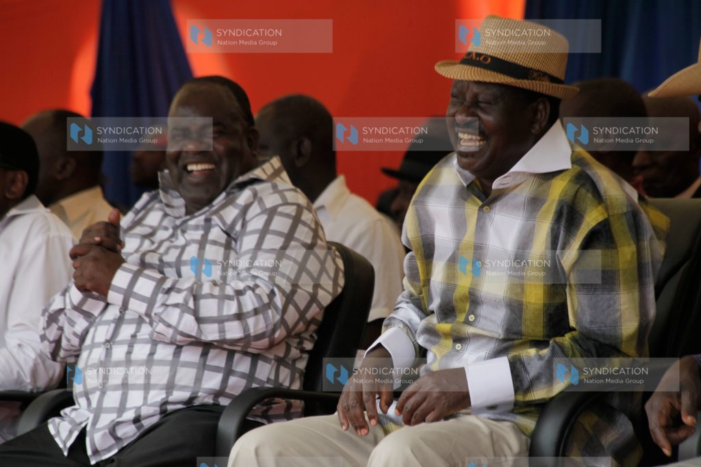 Raila Odinga and Homa Bay Governor Cyprian Awiti