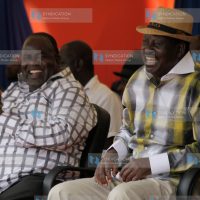Raila Odinga and Homa Bay Governor Cyprian Awiti