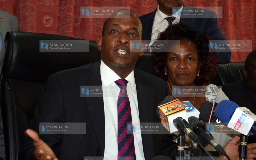 Majority Leader in the National Assembly Aden Duale (Left)