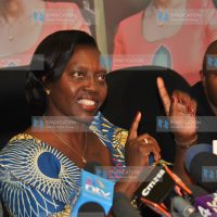 Presidential candidate and party Leader of Narc Martha Karua (left)