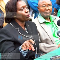 NARC Kenya leader Martha Karua addresses the press conference