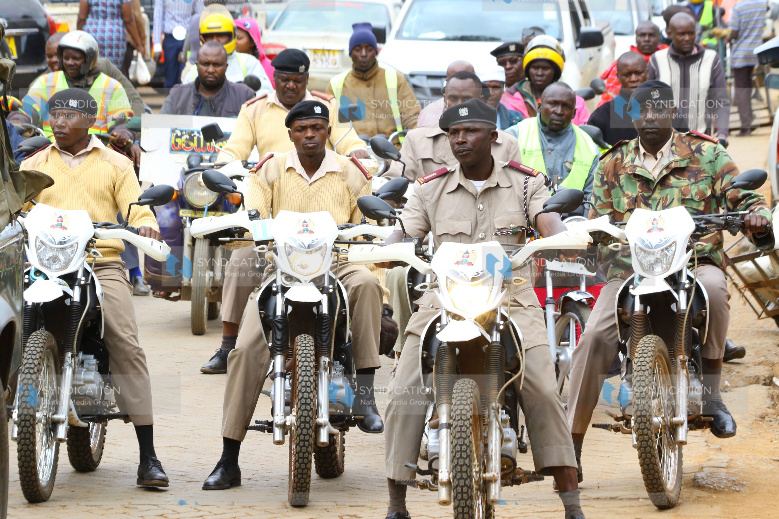Kisii County administrators under the Ministry of Interior and the civil society take part in a peace walk