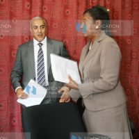 Najib Balala (left) and Charity Ngilu during a press conference