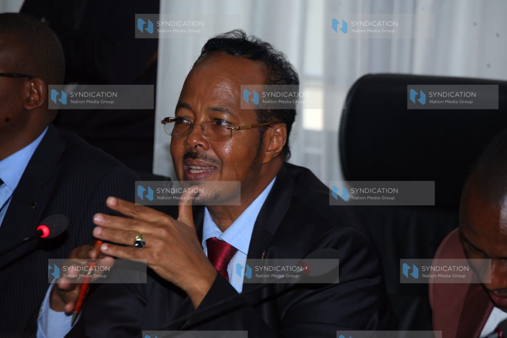 Public Investment Committee chairman Adan Keynan at the committee sitting