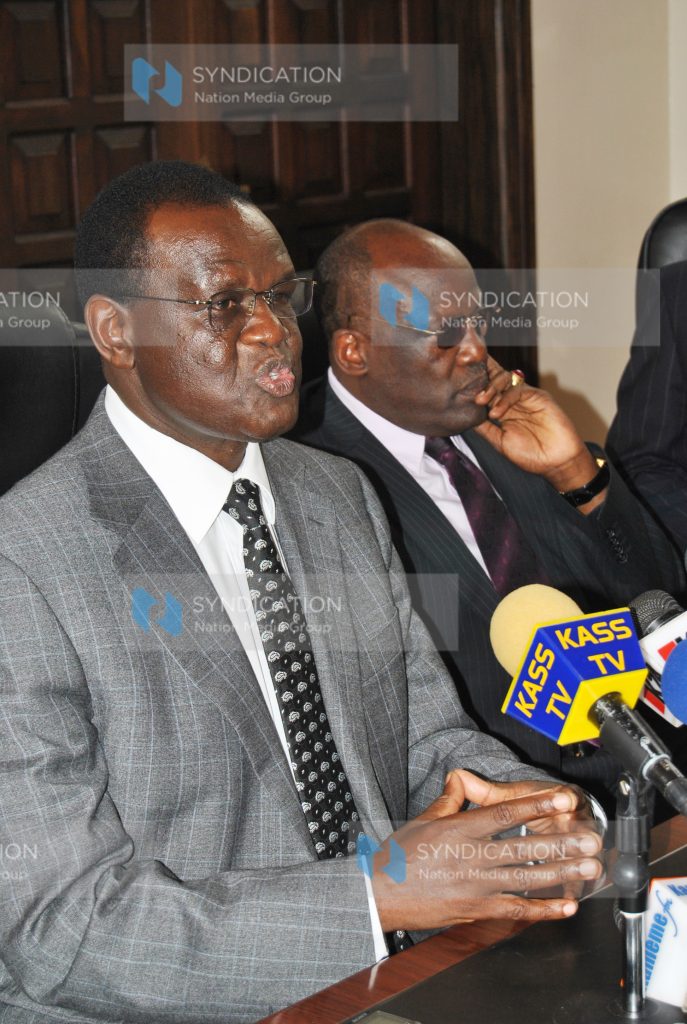 PNU Alliance Party Secretary General Kiraitu Murungi (left)