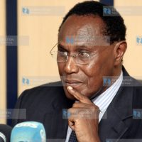 Internal Security minister George Saitoti during a media brief