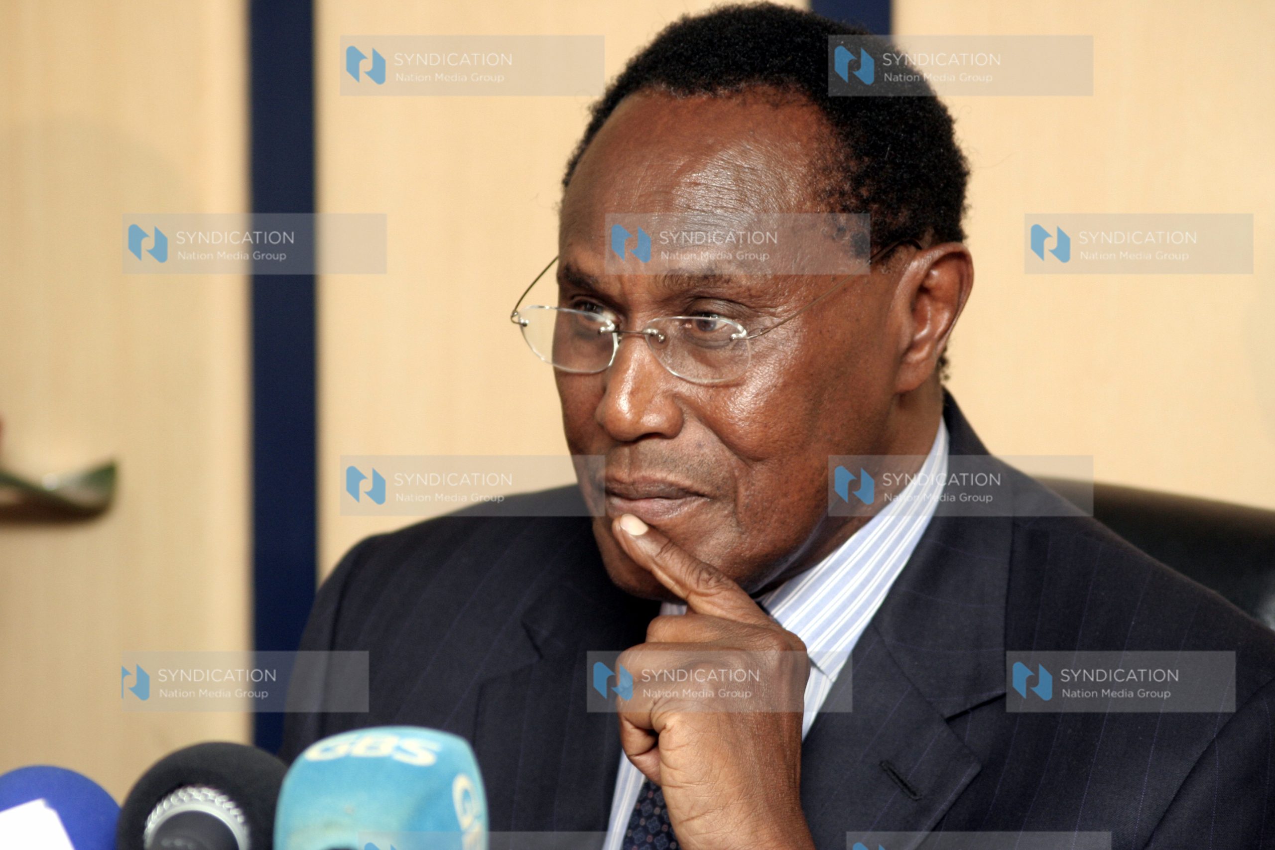 Internal Security minister George Saitoti during a media brief