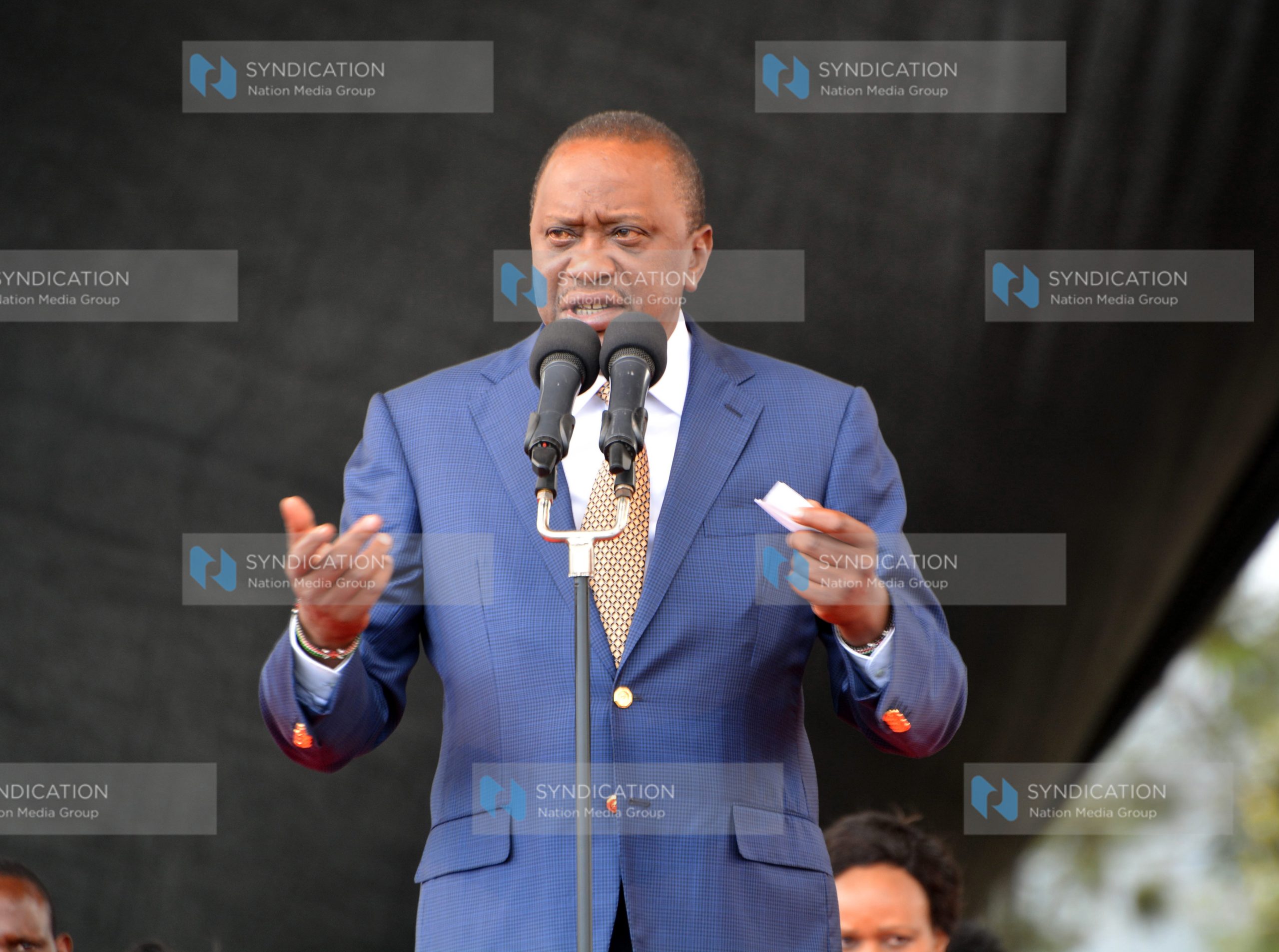 President Uhuru Kenyatta addressing believers