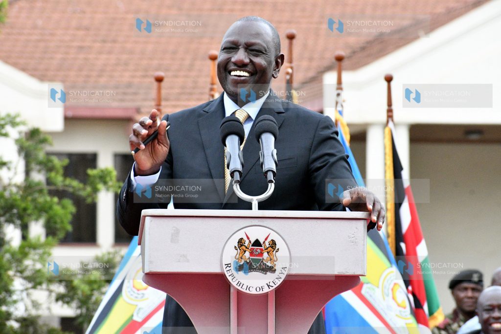 President-Elect William Ruto makes his remarks during a media briefing