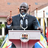 President-Elect William Ruto makes his remarks during a media briefing