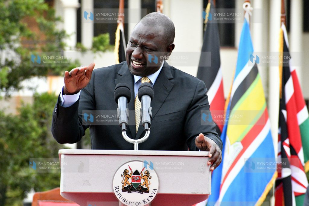 President-Elect William Ruto makes his remarks during a media briefing