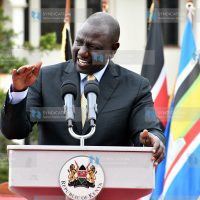 President-Elect William Ruto makes his remarks during a media briefing