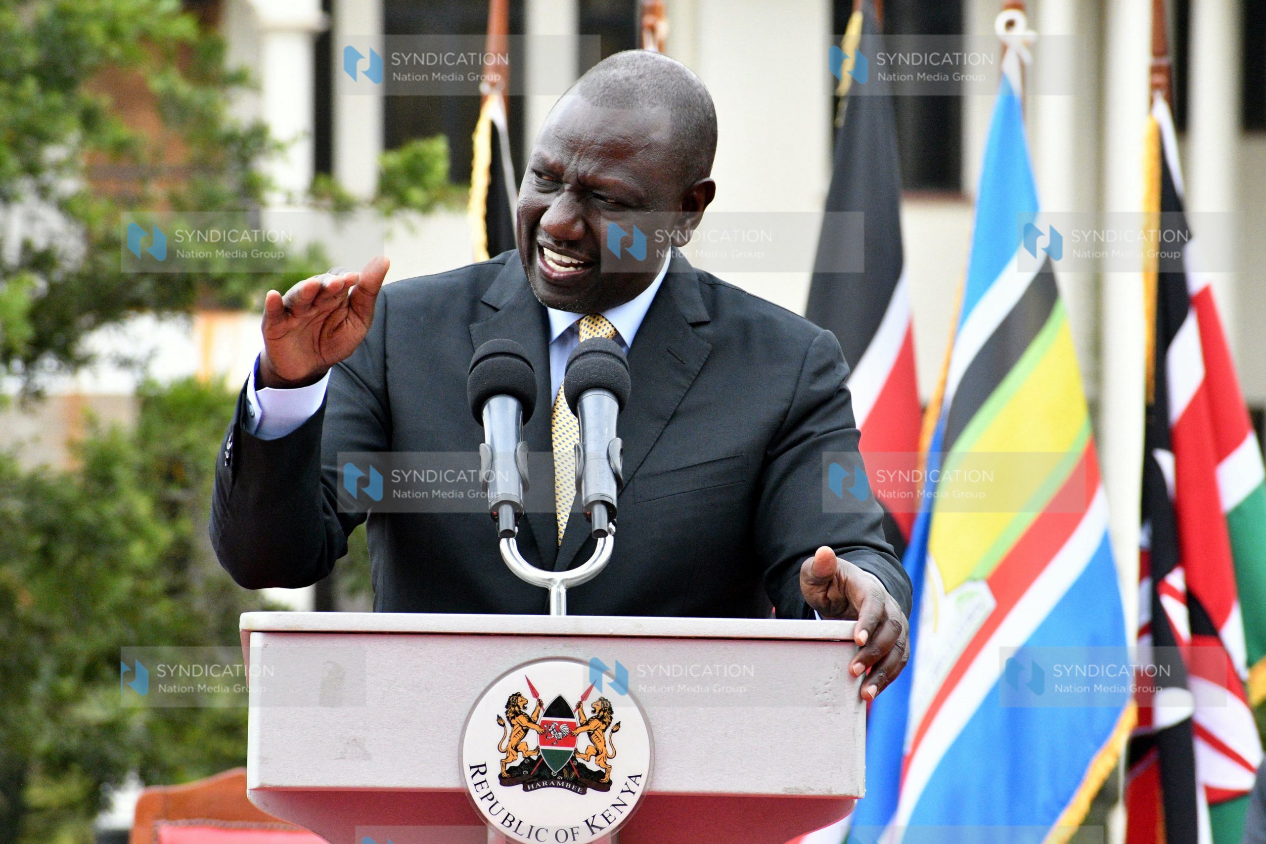President-Elect William Ruto makes his remarks during a media briefing