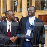 Senior Counsel Prof Tom Ojienda and lawyer Omwanza Ombati