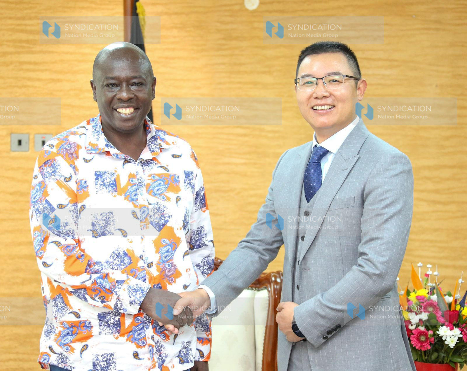 Deputy President Rigathi Gachagua engages with Mr Steven Zhang