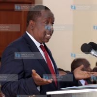 Dr Fred Matiang'i addressing the Police officers