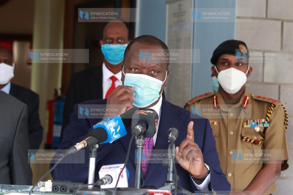 Dr Fred Matiang'i speaking at the Kenya School of Government in Nairobi