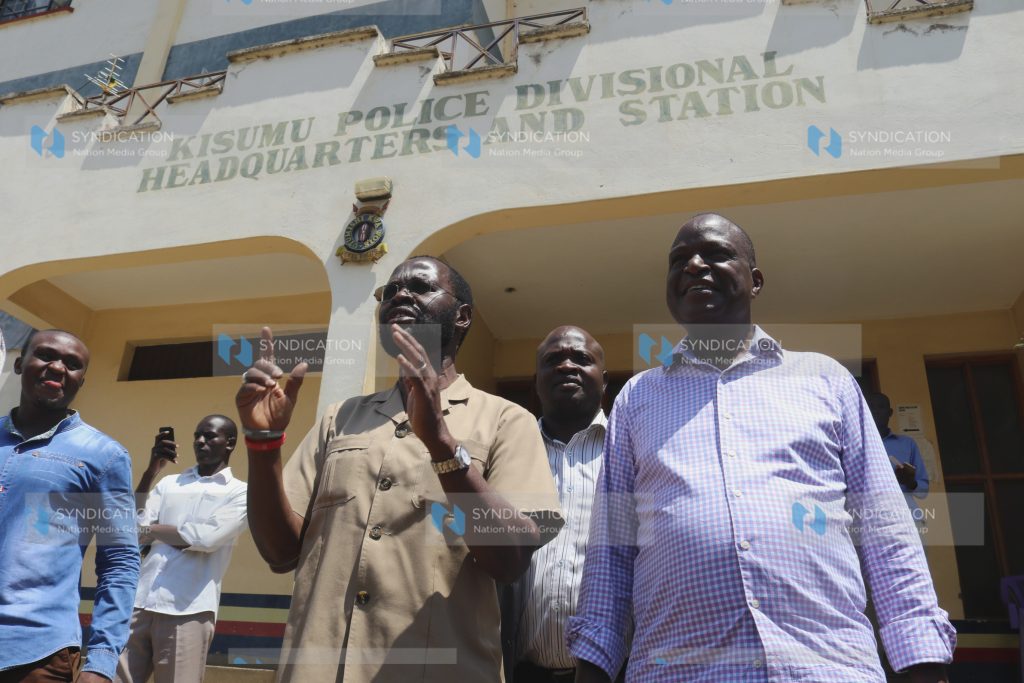 Kisumu Senator Anyang’ Nyong’o, Nyando MP Fred Outa, and a section of Kisumu County leaders