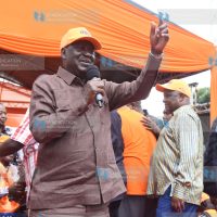 Raila Odinga addressing during thanksgiving ceremony for Vihiga senator Godfrey