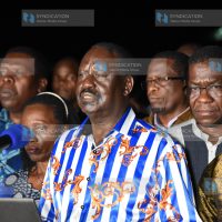 Azimio leader Raila Odinga addresses journalists at Capitol Hill