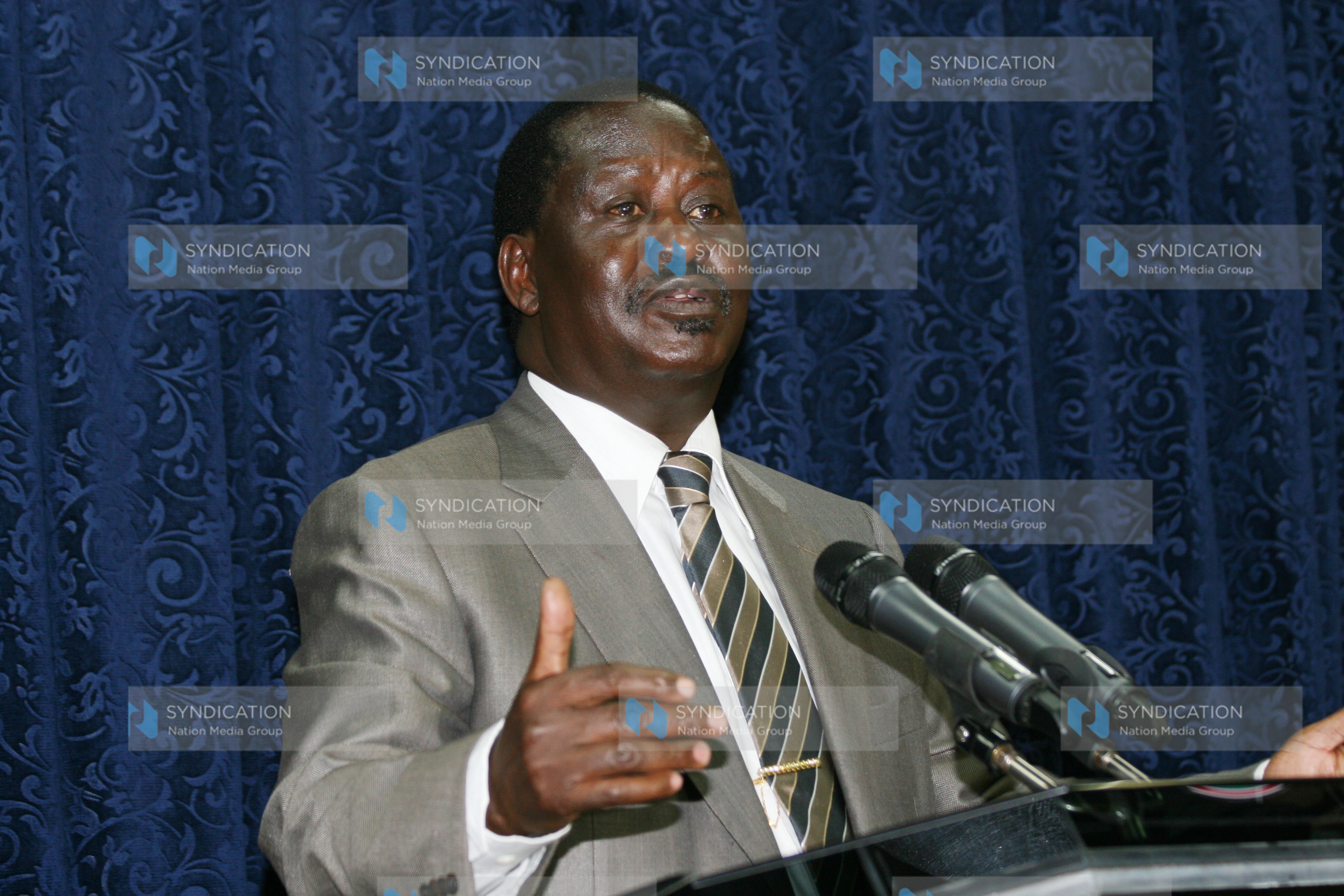 Prime Minister Raila Odinga addresses a press conference