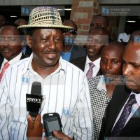 CORD leader Raila Odinga addresses journalists