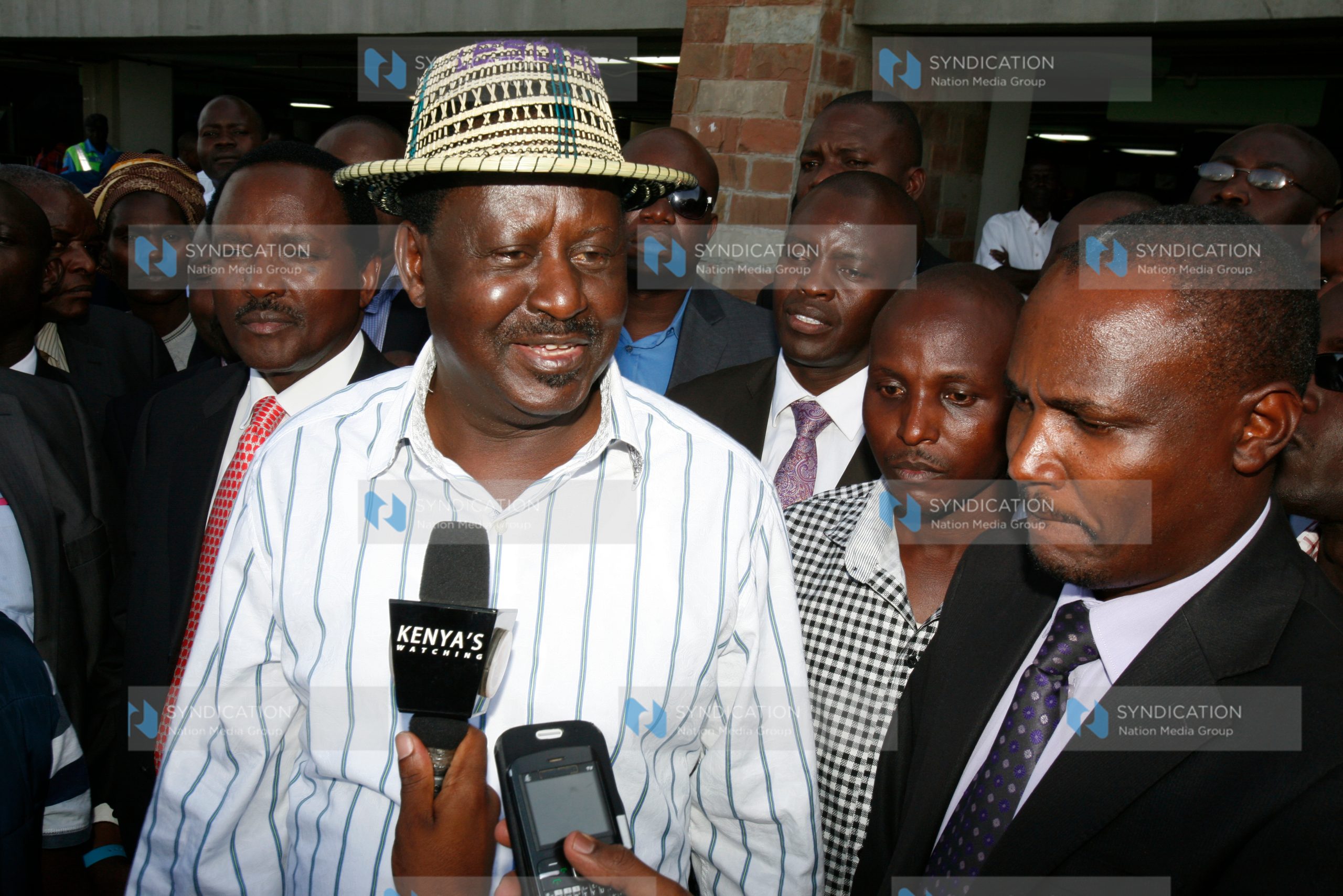 CORD leader Raila Odinga addresses journalists