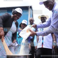 Homa Bay Governor Gladys Wanga and Suba South MP Caroli Omondi displays their cooking skills