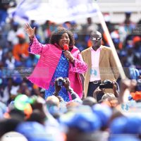 Azimio La Umoja Presidential Candidate Raila Odinga's wife Ida Odinga address supporters