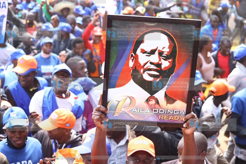 Azimio La Umoja Presidential Candidate Raila Odinga’s portrait
