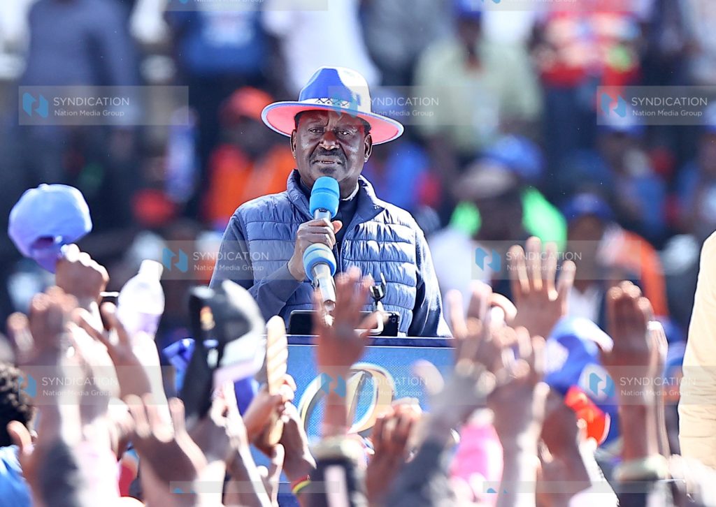 Azimio La Umoja presidential candidate Raila Odinga