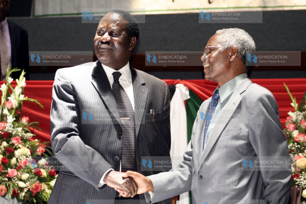 Prime Minister Raila Odinga and Head of Public Service Francis Muthaura