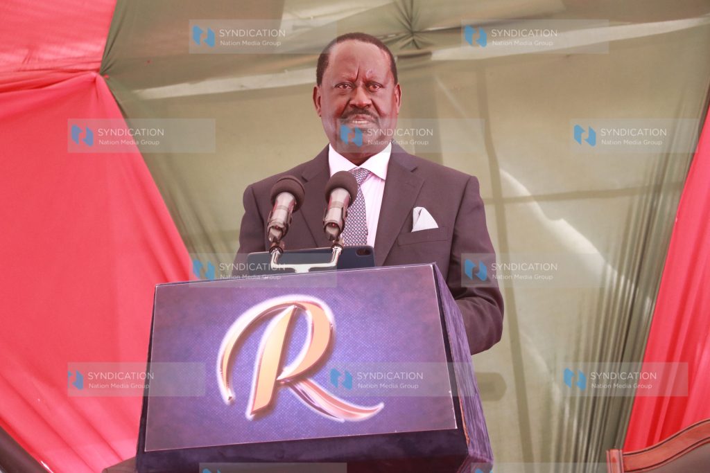 Raila Odinga addresses a press conference