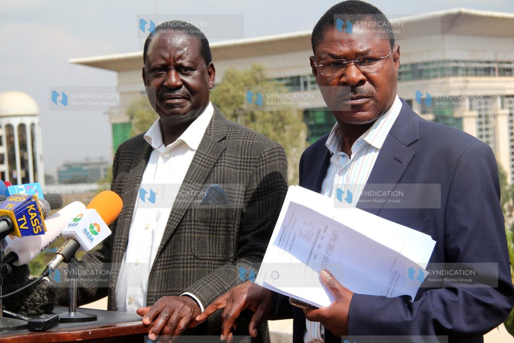 Raila Odinga with Bungoma Senator Moses Wetangula