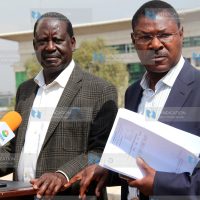 Raila Odinga with Bungoma Senator Moses Wetangula