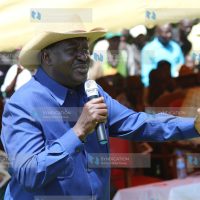 CORD leader Raila Odinga addresses mourners