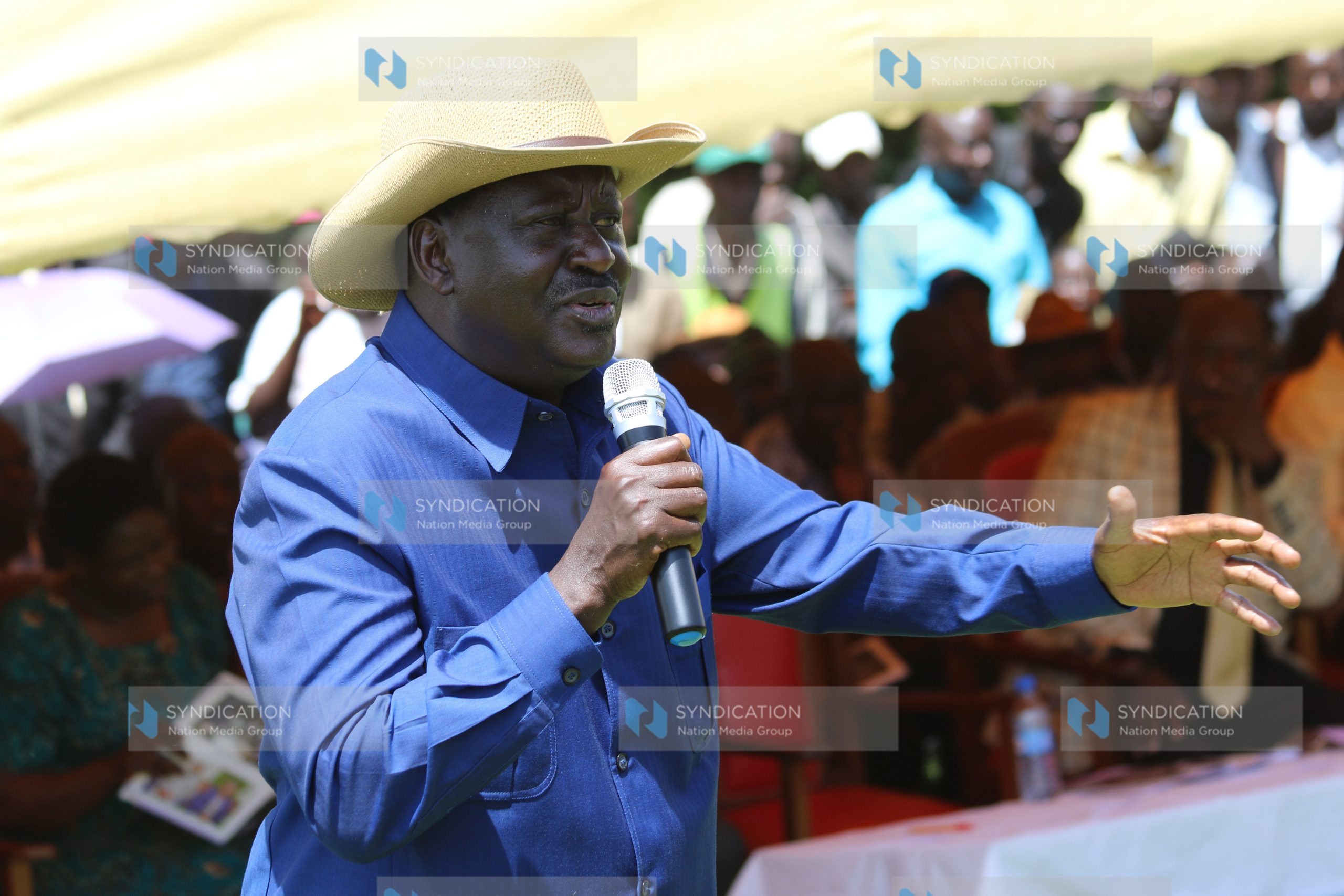 CORD leader Raila Odinga addresses mourners