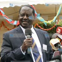 Opposition leader Raila Odinga speaks at Centiana School Nairobi