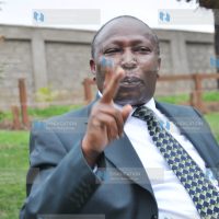 Starehe MP Maina kamanda speaks at a press conference at hotel Bouvard