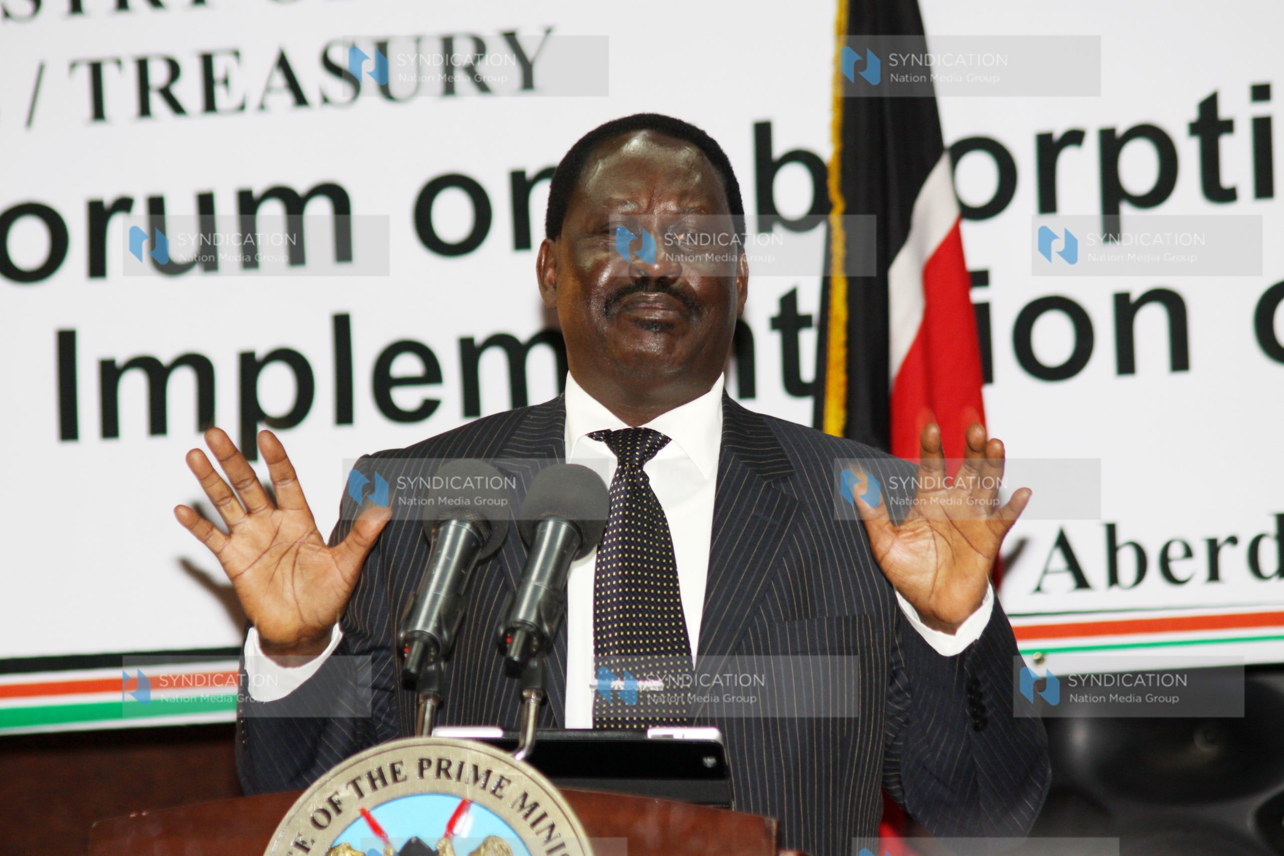 Prime Minister Raila Odinga speaks