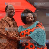 ODM Leader Raila Odinga with Homa Bay County Woman Representative Aspirant