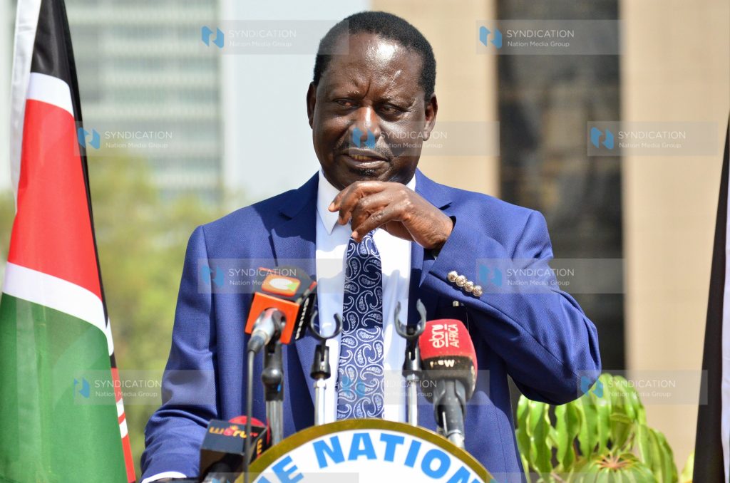 (NASA) Co-principal Raila Odinga addressing a press conference