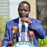 (NASA) Co-principal Raila Odinga addressing a press conference