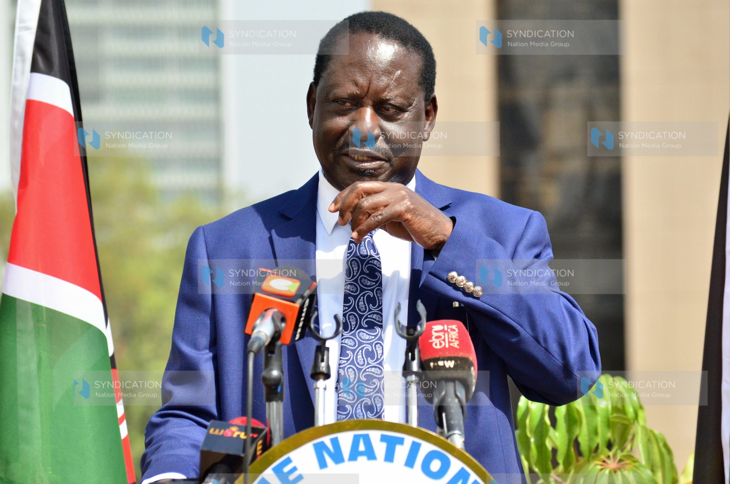 (NASA) Co-principal Raila Odinga addressing a press conference