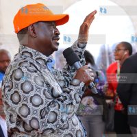 Raila Odinga meeting ODM delegates at Rangenyo Primary school grounds