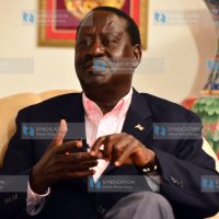 Raila Odinga during the interview with Daily Nation and NTV