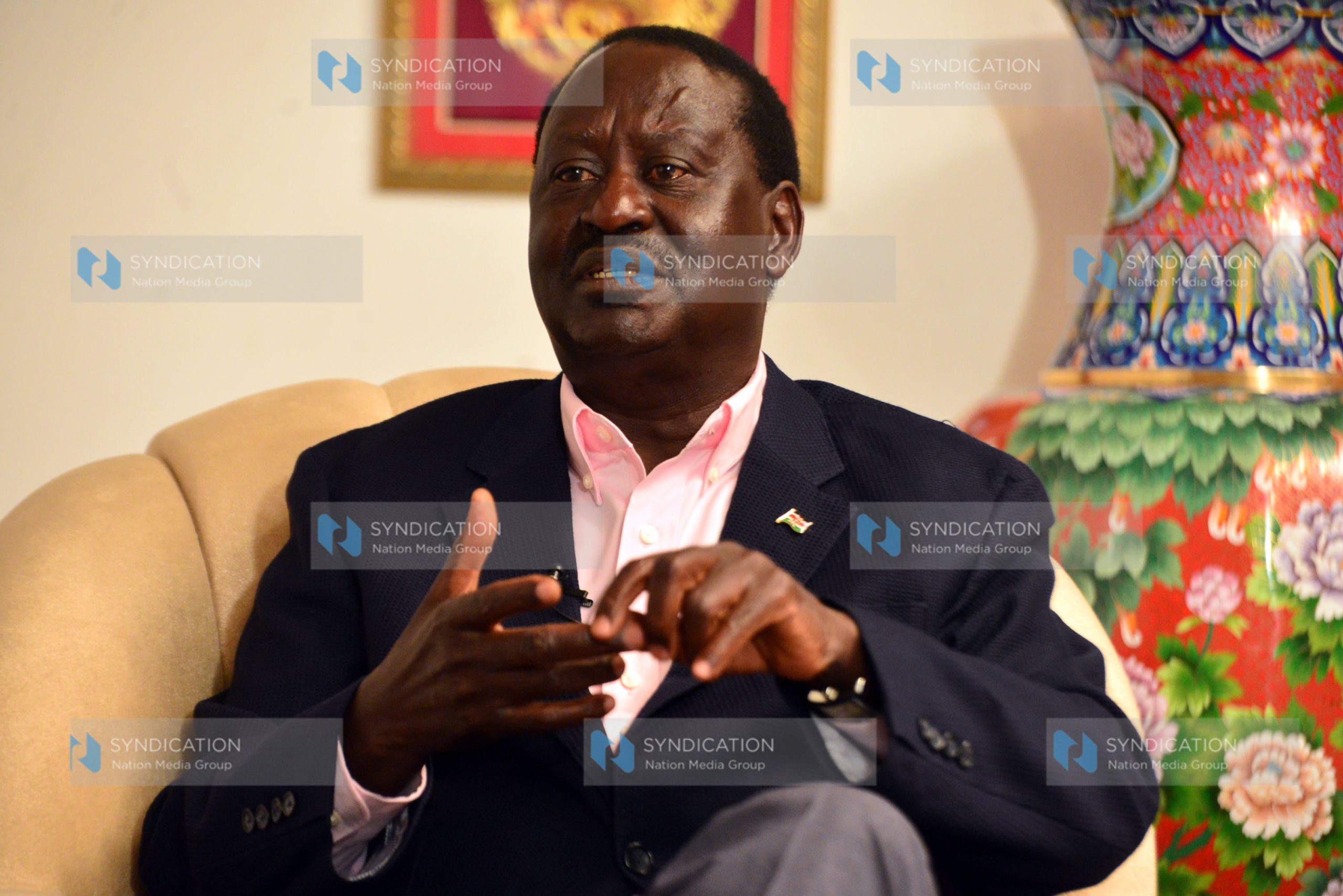 Raila Odinga during the interview with Daily Nation and NTV