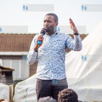 Nairobi Senator Edwin Sifuna addresses members of the public