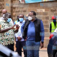 President Uhuru Kenyatta (right) accompanied by Interior CS Fred Matiang’I