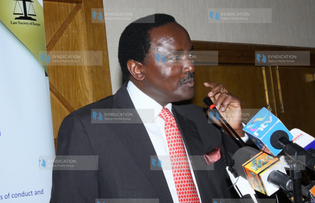 Former Vice President Kalonzo Musyoka speaks at meeting on referendum issues